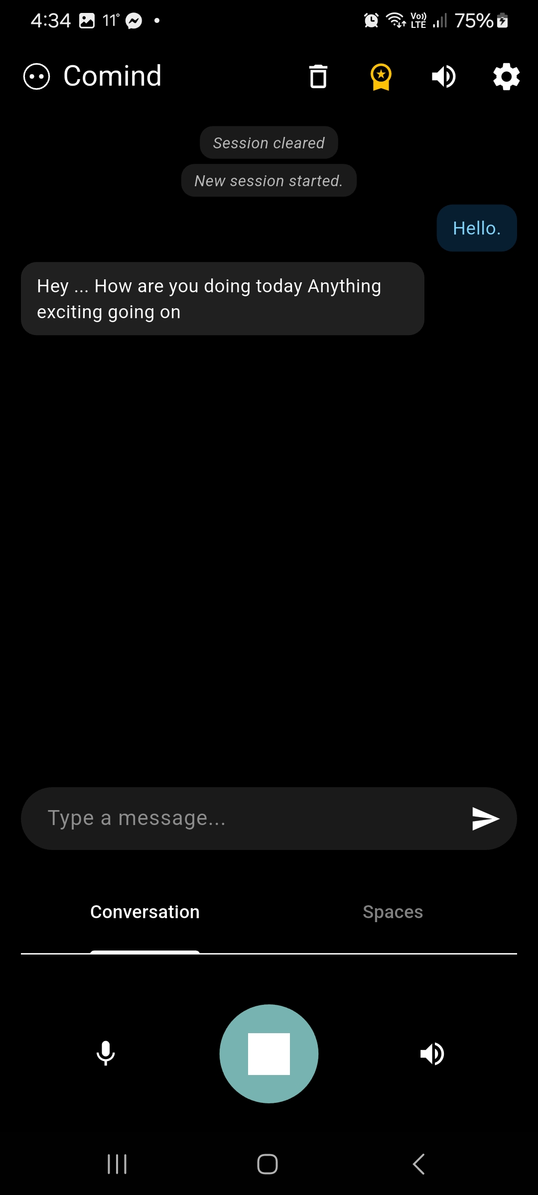 Comind app conversation screen